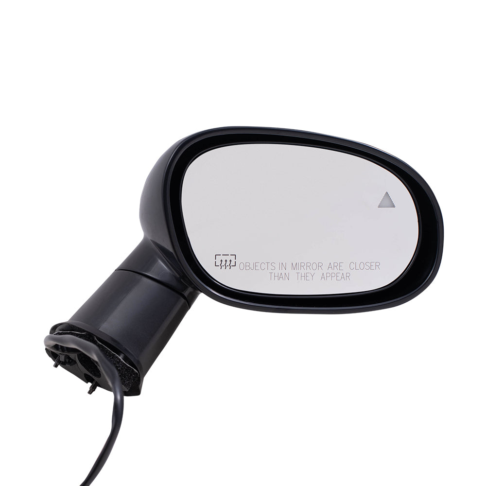 Brock Replacement Power Mirror Paint to Match Black with Heat-Blind Spot Detection Set Compatible with 15-19 Challenger