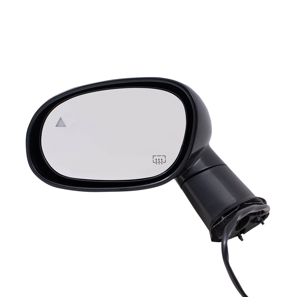 Brock Replacement Driver Side Power Mirror Paint to Match Black with Heat-Blind Spot Detection Compatible with 2015-2019 Dodge Challenger