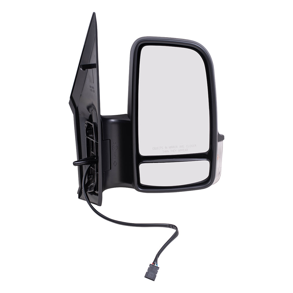 Brock Replacement Driver and Passenger Side Standard Type Power Mirrors Textured Black with Heat and Signal without Blind Spot Detection Compatible with 2006-2018 Sprinter