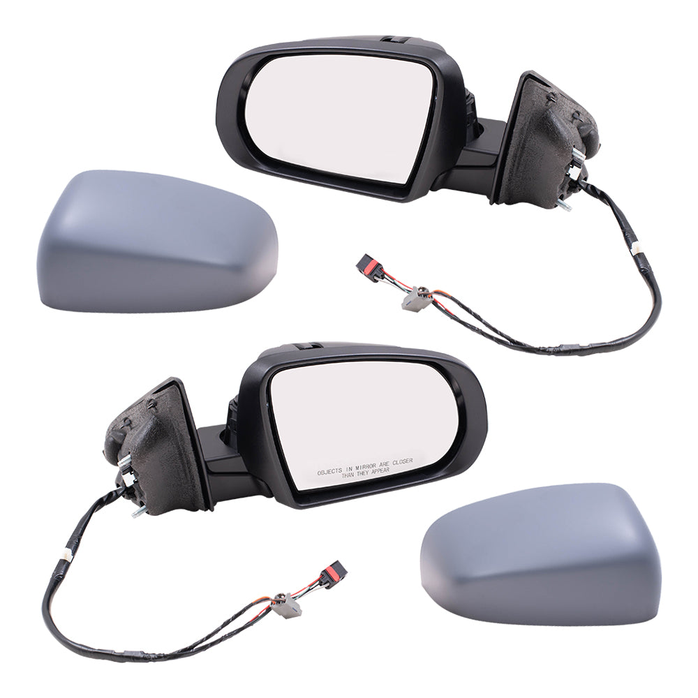 Brock Aftermarket Replacement Driver Left Passenger Right Power Mirror Set with Paint to Match Gray Cover-Textured Black Base-Heat-Signal without BSD Compatible with 2017-2021 Jeep Compass