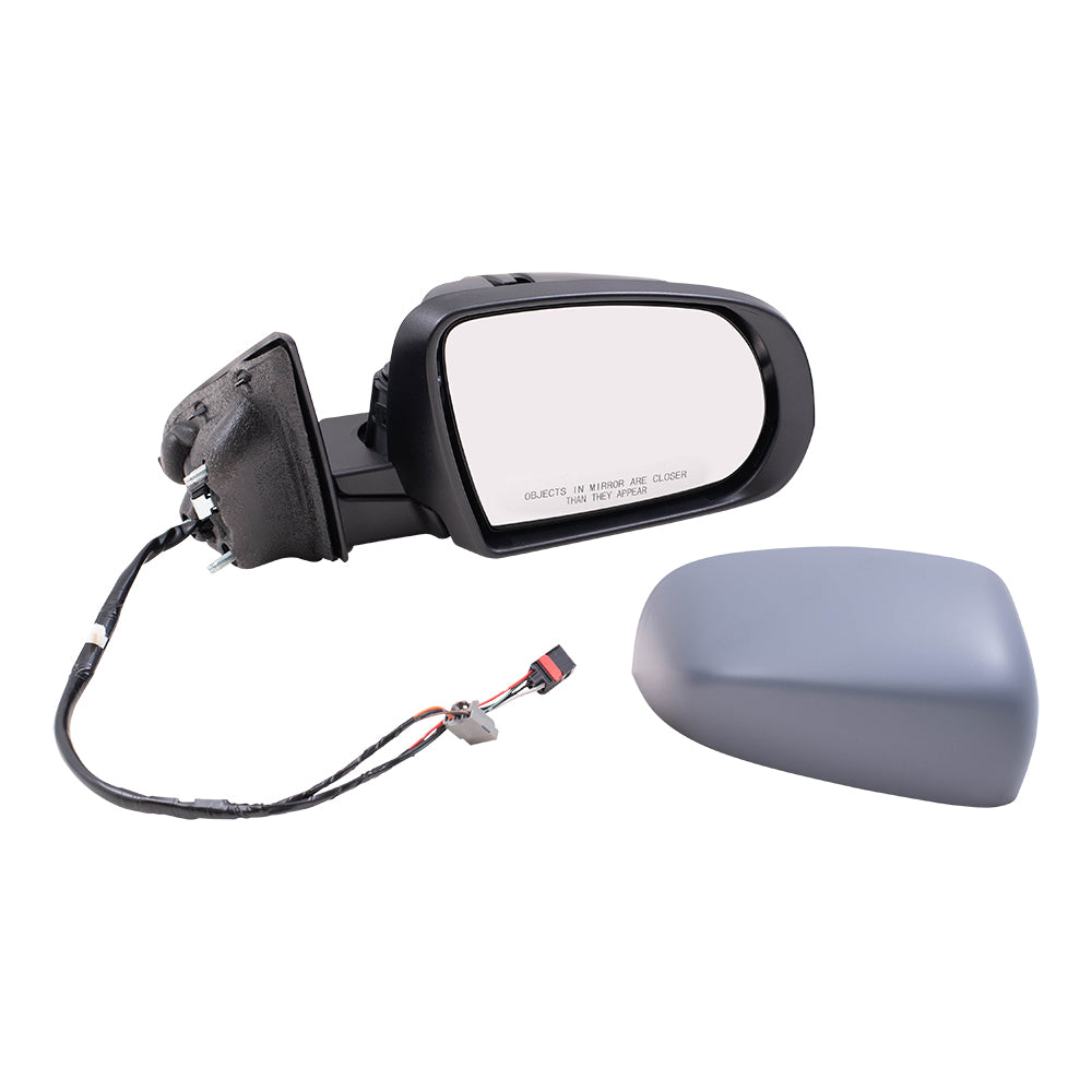 Brock Aftermarket Replacement Passenger Right Power Mirror with Paint to Match Gray Cover-Textured Black Base-Heat-Signal without Blind Spot Detection Compatible with 2017-2021 Jeep Compass
