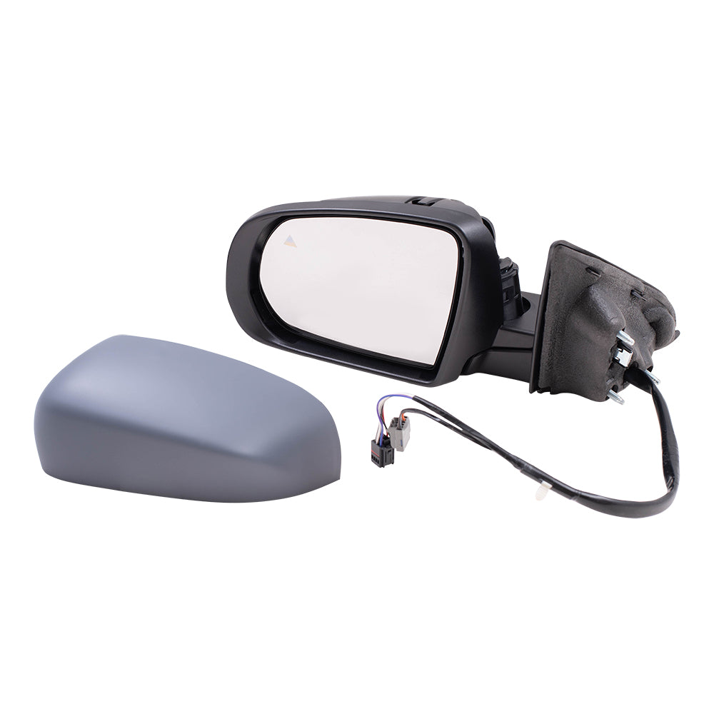 Brock Aftermarket Replacement Driver Left Power Mirror with Paint to Match Gray Cover-Textured Black Base-Heat-Signal-Blind Spot Detection Compatible with 2017-2021 Jeep Compass