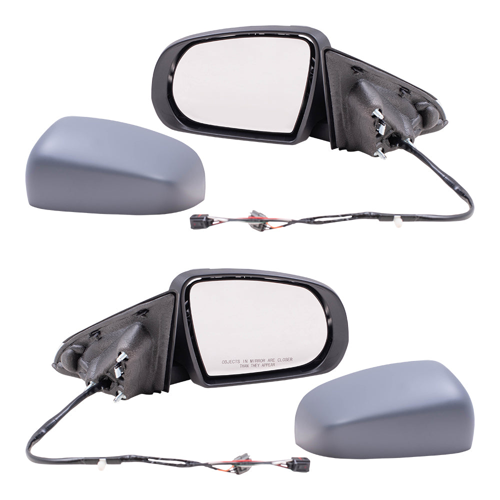Brock Aftermarket Replacement Driver Left Passenger Right Power Mirror Set with Paint to Match Gray Cover-Chrome Base-Heat-Signal without Blind Spot Detection Compatible with 2017-2021 Jeep Compass