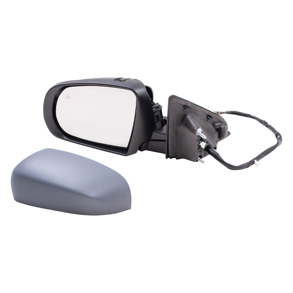 Brock Aftermarket Replacement Driver Left Power Mirror with Paint to Match Gray Cover-Chrome Base-Heat-Signal-Blind Spot Detection Compatible with 2017-2021 Jeep Compass