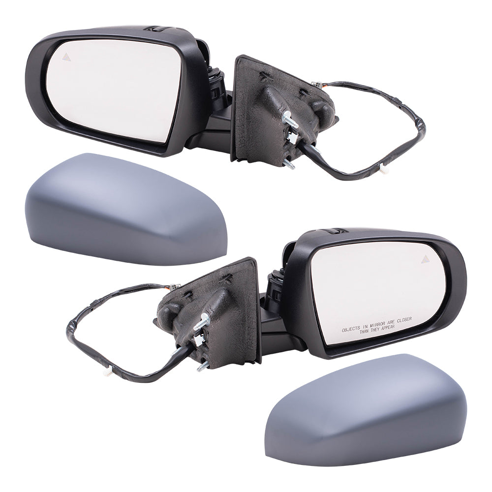 Brock Aftermarket Replacement Driver Left Passenger Right Power Mirror Set with Paint to Match Gray Cover-Chrome Base-Heat-Signal-Blind Spot Detection Compatible with 2017-2021 Jeep Compass