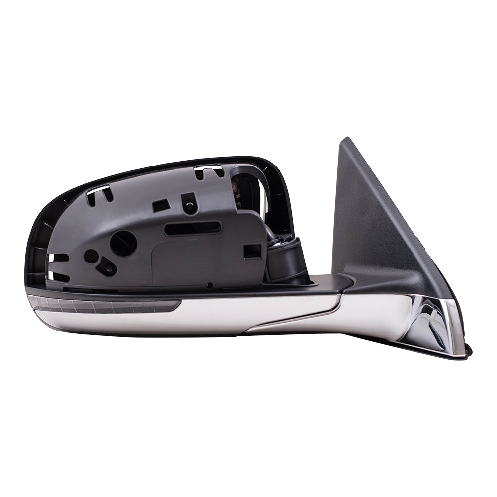Brock Aftermarket Replacement Passenger Right Power Mirror with Paint to Match Gray Cover-Chrome Base-Heat-Signal-Blind Spot Detection Compatible with 2017-2021 Jeep Compass