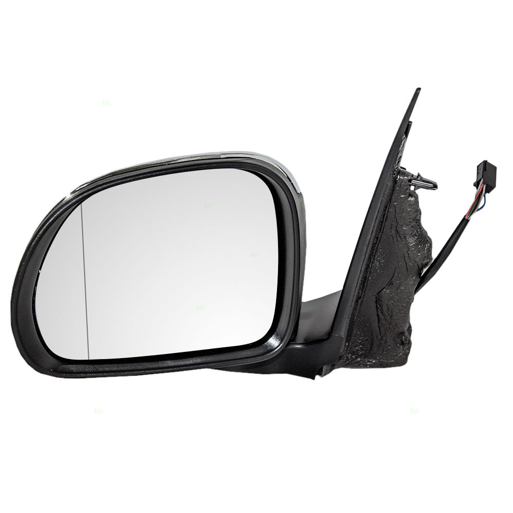 Replacement Driver Power Side View Mirror Heated Blind Spot Glass with Chrome Cover Compatible with 2014-2015 500L 68225416AA