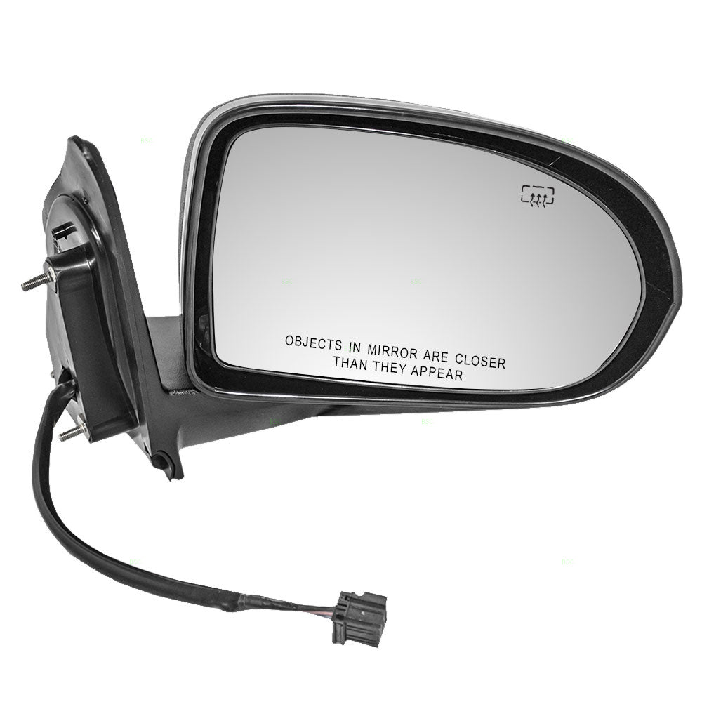 Replacement Passenger Power Side View Mirror Heated Textured Compatible with 2007-2017 Compass 5115046AK