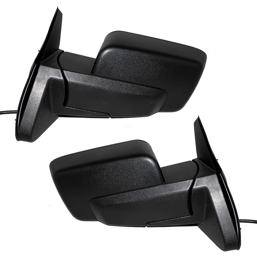 Driver and Passenger Power Side View Mirrors Heated Textured Replacement for Jeep SUV 55396637AD 55396636AD