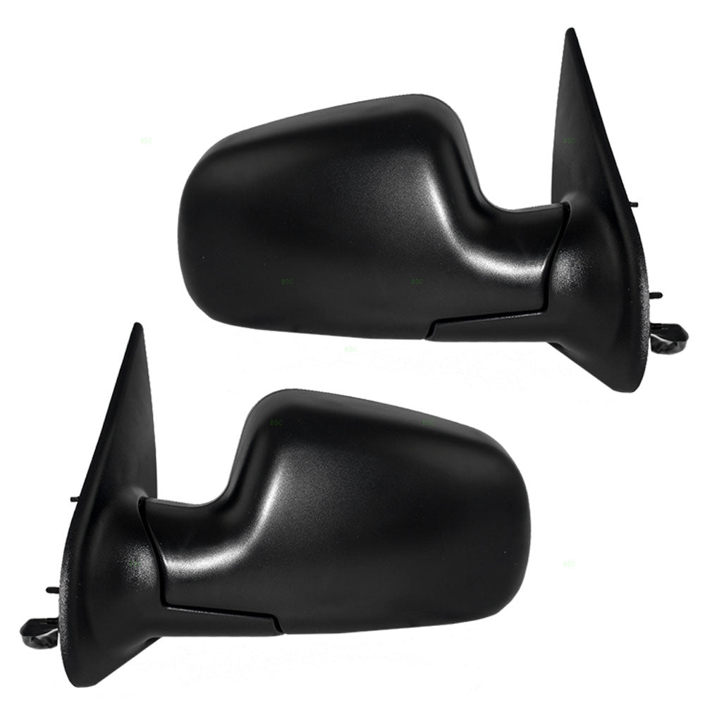 Driver and Passenger Power Side View Mirrors Heated with 8" Pigtail Textured Replacement for Jeep SUV 55155233AE 55155232AE