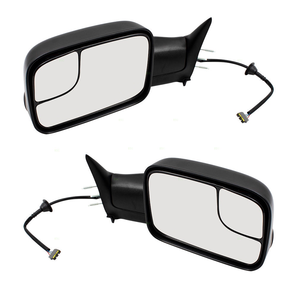 Brock Replacement Pair Set Power Tow 7x10 Flip-Up Performance Upgrade Mirrors Compatible with 94-97 Pickup Truck 55074917 55076612