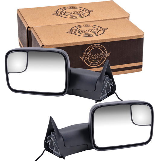 Power Mirror for 1998-2001 Ram 1500 7X10 Flip-Up Includes Mounting Bracket Performance Heated Manual Fold for 1998-2002 Ram 2500 Set CH1320307