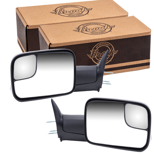Power Towing Mirror for 2009-2010 Ram 1500 Flip-Up Turn Signal Indicator Puddle Lamp Heated Manual Fold for 2010 Ram 2500 for 2011-2012 1500 for 2011-2012 2500 55372071AK Set CH1320315