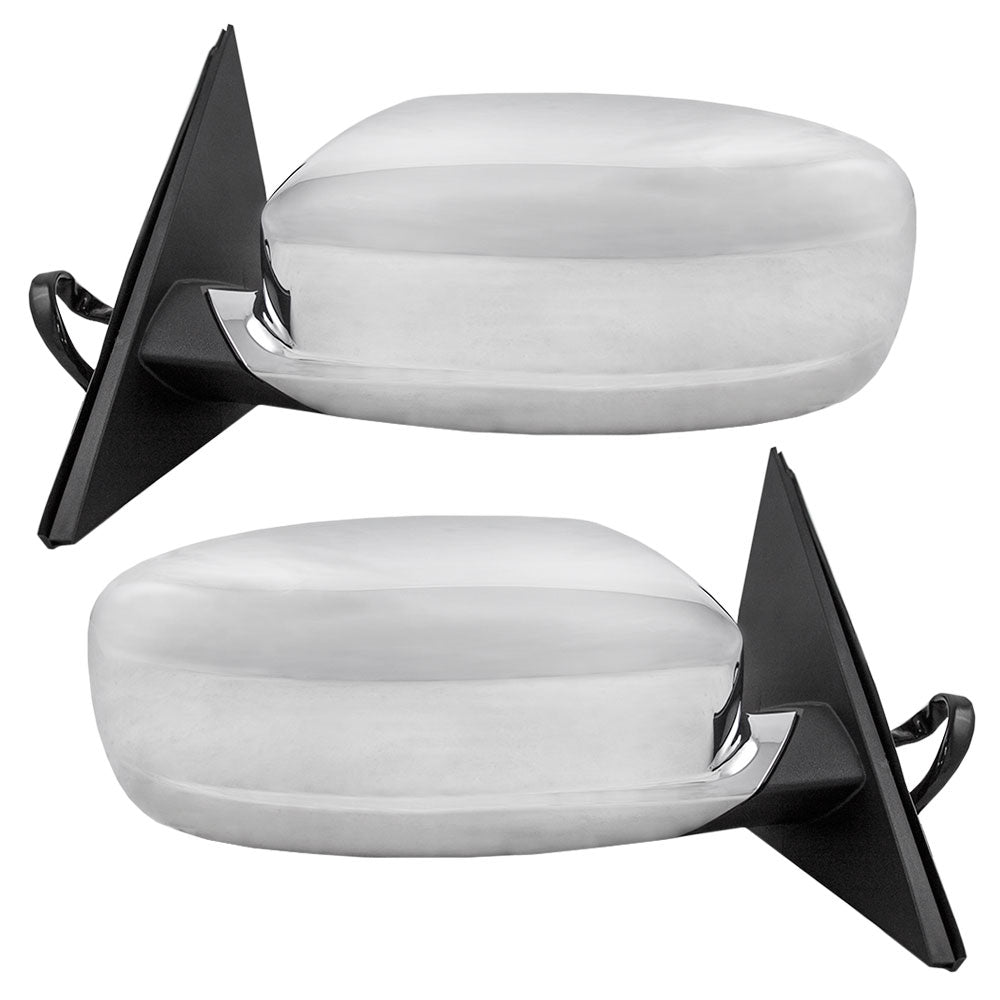 Replacement Driver and Passenger Set Power Side Mirrors Heated Chrome Covers Compatible with 2011-2018 300 57010337AJ 57010336AJ