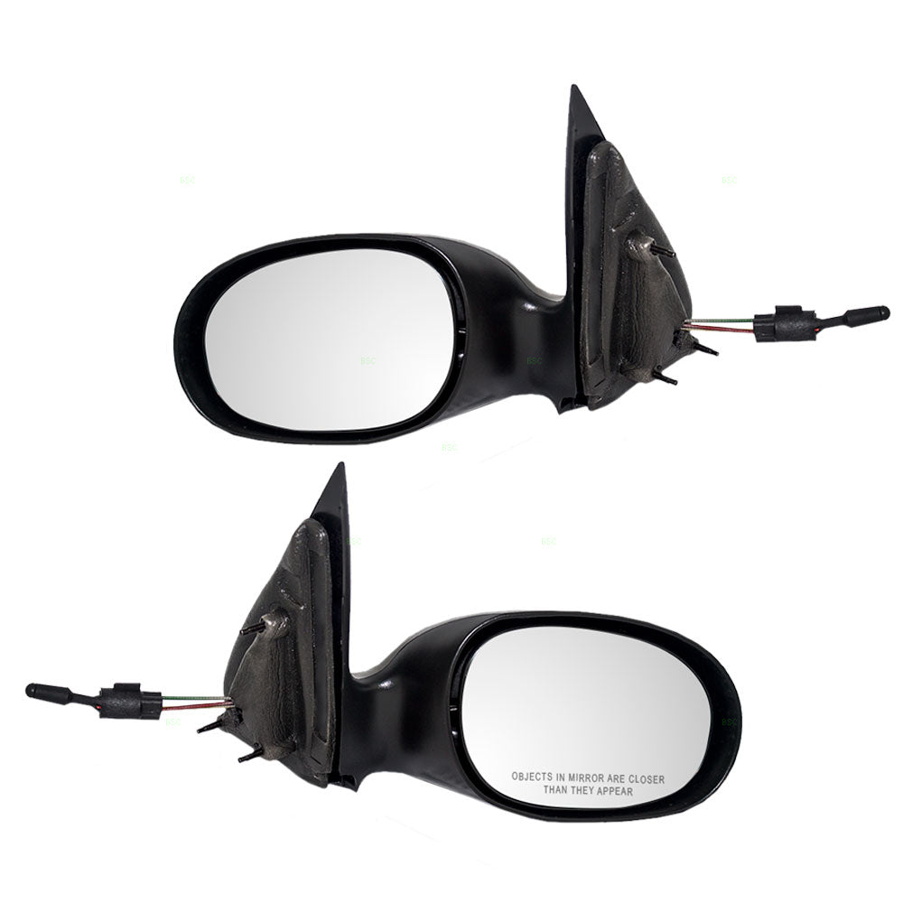 Replacement Set Driver and Passenger Manual Remote Side View Mirrors Textured Compatible with 2001-2003 PT Cruiser 4724655AE 4724654AE