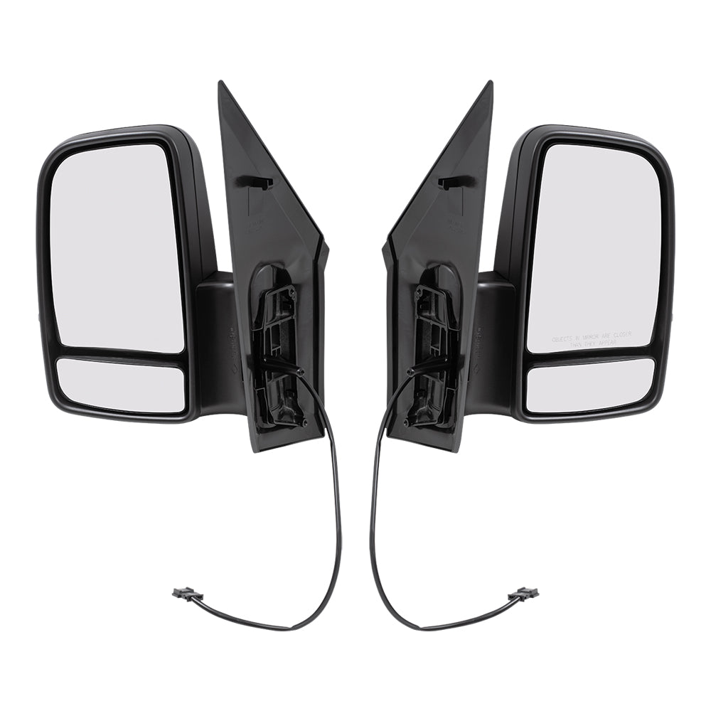 Brock Replacement Driver and Passenger Side Standard Type Manual Mirrors Textured Black with Signal without Heat Compatible with 2006-2018 Sprinter