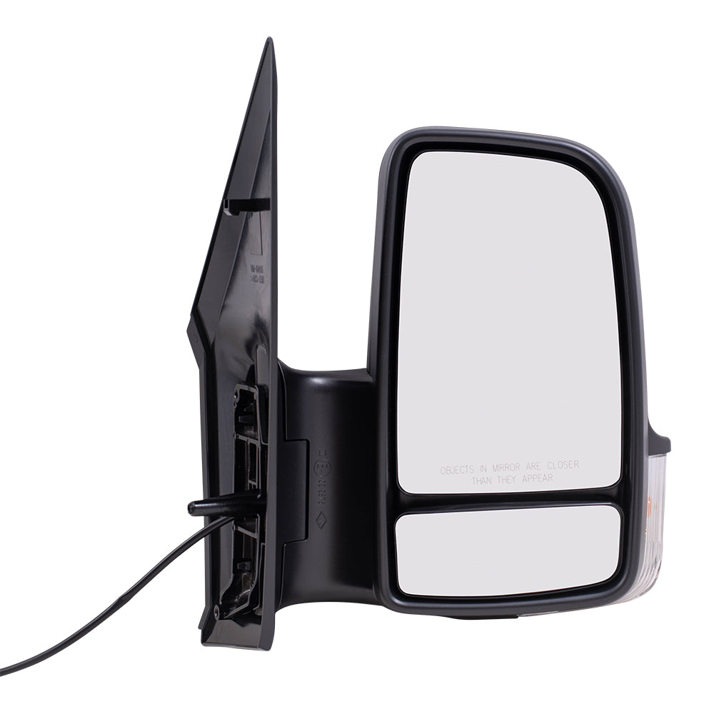 Brock Replacement Driver and Passenger Side Standard Type Manual Mirrors Textured Black with Signal without Heat Compatible with 2006-2018 Sprinter