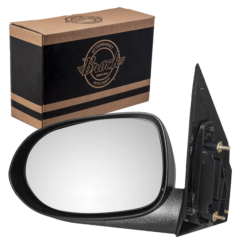 Brock Replacement Driver Side Manual Mirror Textured Black Compatible with 2007-2012 Caliber 5115037AC