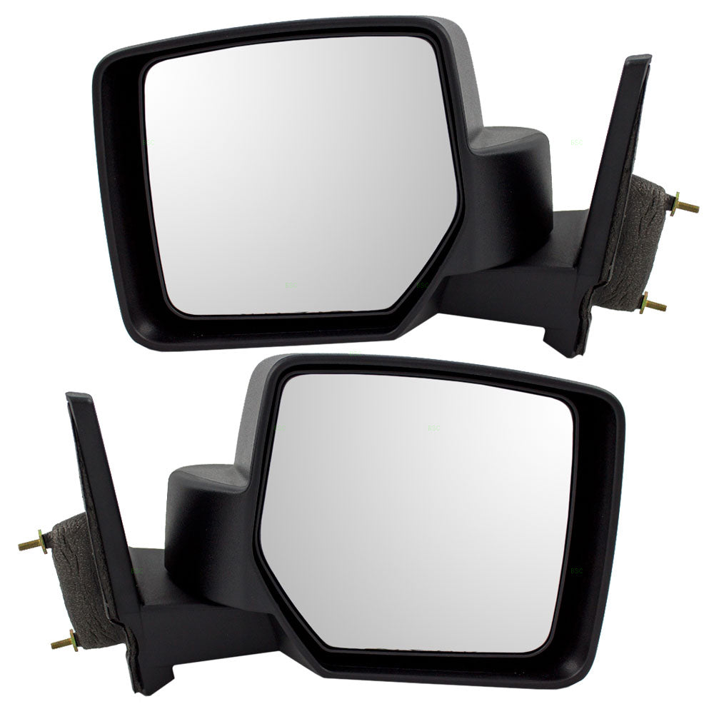 Driver and Passenger Manual Side View Mirrors Textured Replacement for Jeep Patriot 5155457AH 5155456AH
