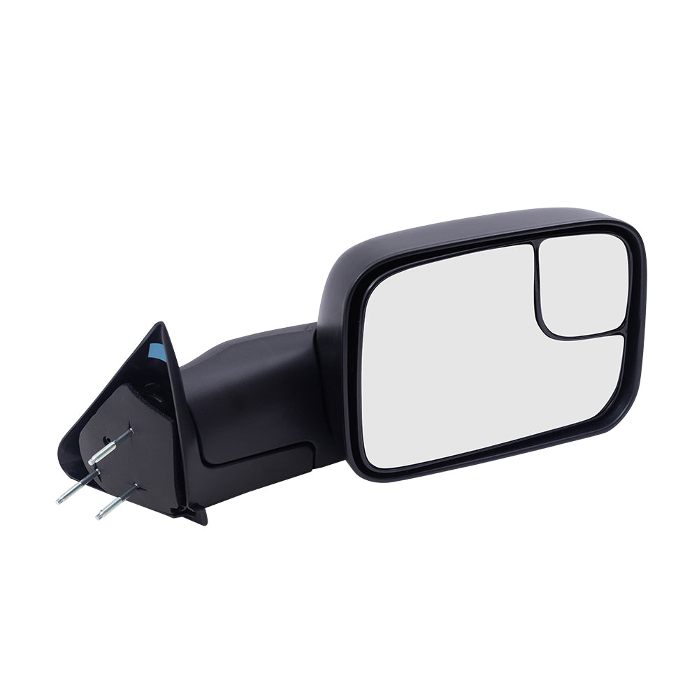 Brock Replacement Passenger Manual Side Towing Mirror New Arm Design 7x10 Flip-Up Textured Compatible with 1994-2001 1500 1994-2002 2500 3500 Pickup Truck 55156334AD