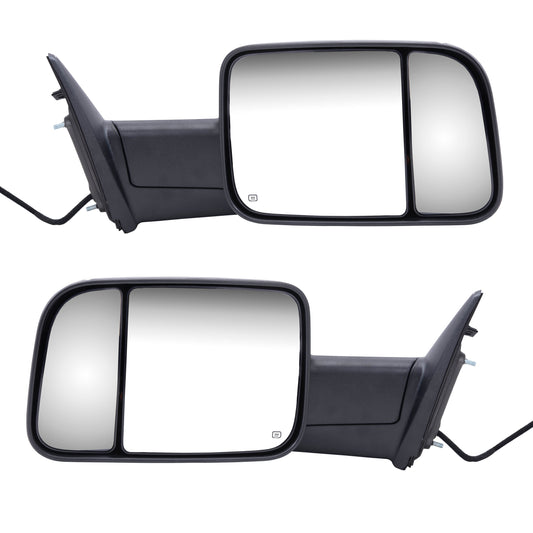 Manual Tow Mirror for 1994-2001 Ram 1500 7X10 Flip-Up New Arm Design 1994-2002 Ram 2500 1994-2002 Ram 3500 1995-2001 Ramcharger 55156335AD Set
