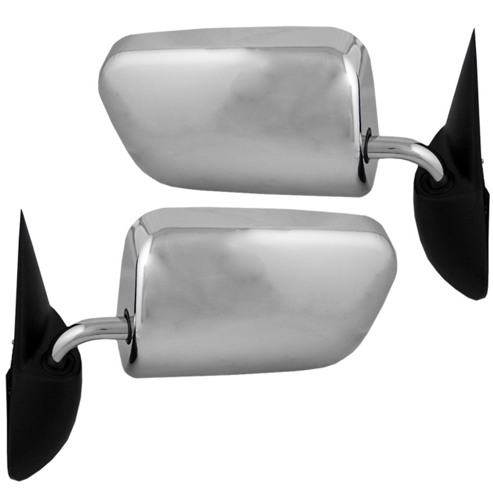 Driver and Passenger Manual Side View Mirrors 6x9 Standard Mount Chrome Replacement for Dodge Pickup Truck 55022241 55022240