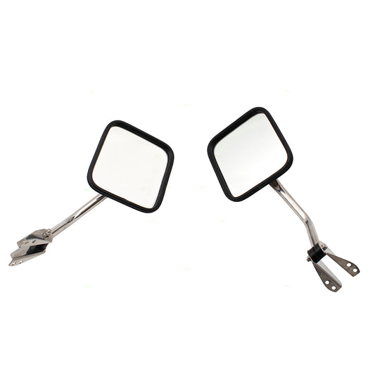 Manual Mirror for 1959-1983 CJ5 6.75"x6.75" Stainless Steel-Windshield Hinge Mount 1959-1975 CJ6 1976-1986 CJ7 1981-1986 Scrambler 1987-1995 Wrangler 1959-1966 DJ3 1965-1983 DJ5 1965-1968 DJ6 Set