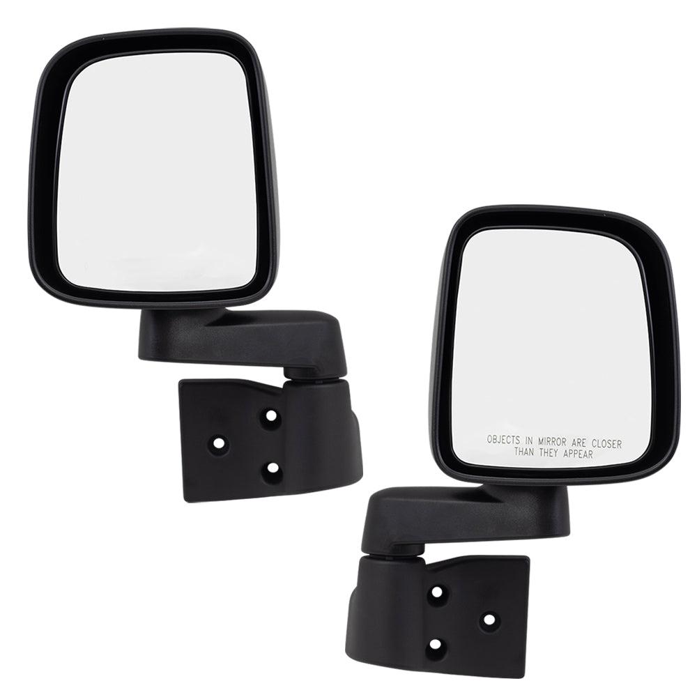 Driver and Passenger Manual Side View Mirrors Textured Replacement for 55395061AD 55395060AD