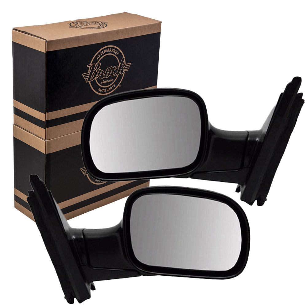 Replacement Pair Set Manual Side View Mirrors Compatible with Caravan Town & Country Voyager 4894411AE 4894410AE
