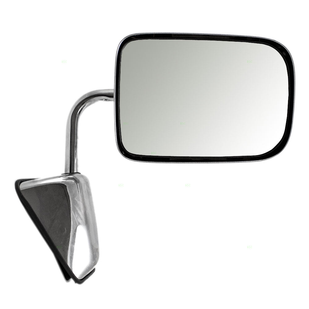 Replacement Passenger Manual Side View Chrome Mirror Compatible with 1988-1993 1500 2500 3500 Pickup Truck Ramcharger 55074998