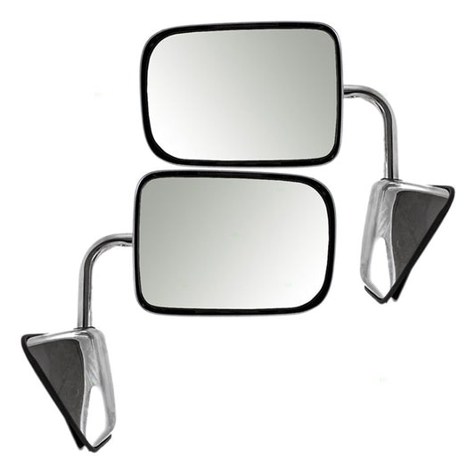 Driver and Passenger Manual Side View Chrome Mirrors Replacement for Dodge Pickup Truck SUV 55074999 55074998