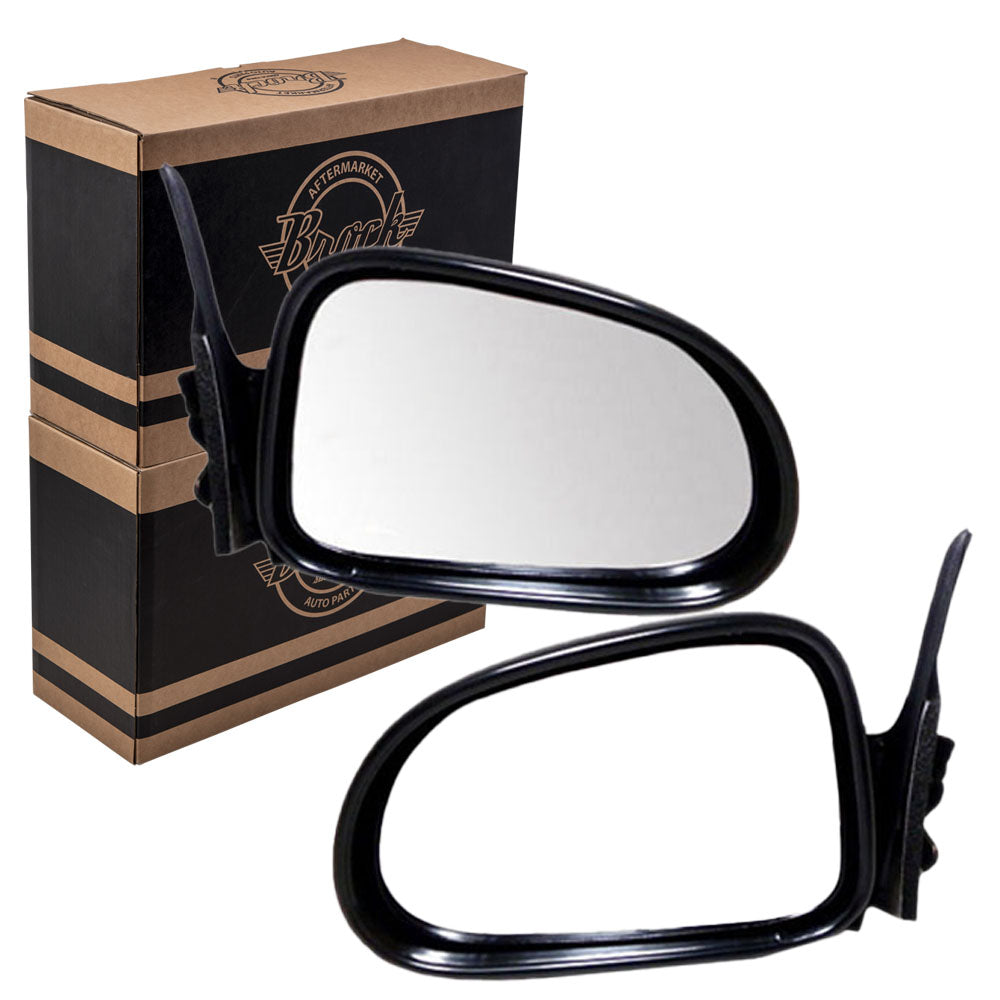 Driver and Passenger Manual Side View Mirrors Textured Replacement for Dodge SUV Pickup Truck 55154847AD 55154846AB