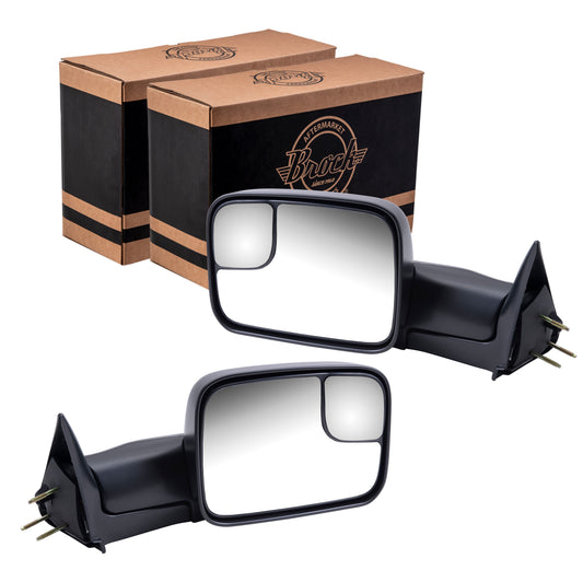 Manual Mirror for 1994-2001 Ram 1500 7X10 Flip-Up Original Arm Design 94-02 Dg 1994-2002 Ram 2500 1994-2002 Ram 3500 55156335AD Set