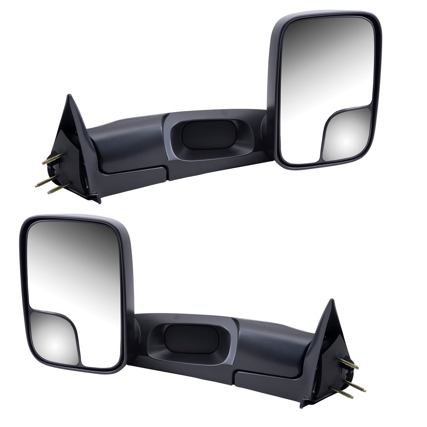 Brock Aftermarket Replacement Driver Left Passenger Right Manual Mirror Set Textured Black 7x10 Flip-up Trailer Tow Original Arm Design Compatible with 1994-2001 Dodge 1500