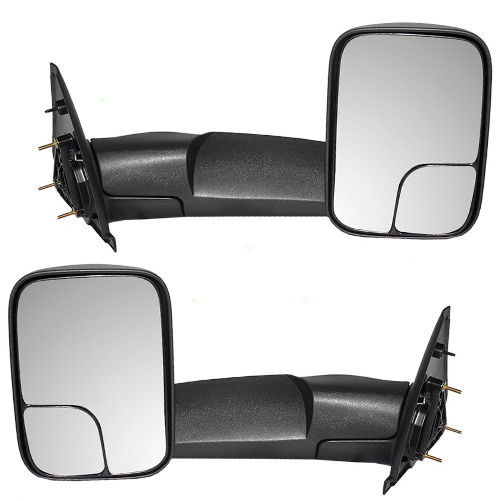 Manual Tow Mirror for 2002-2008 Ram 1500 7X10 Flip-Up 2003-2009 Ram 2500 2004-2010 Ram 3500 55077493AN Set