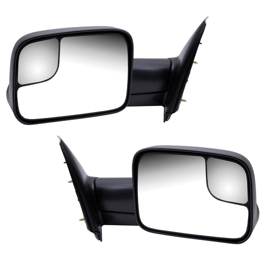 Manual Tow Mirror for 2002-2008 Ram 1500 7X10 Flip-Up 2003-2009 Ram 2500 2004-2010 Ram 3500 55077493AN Set