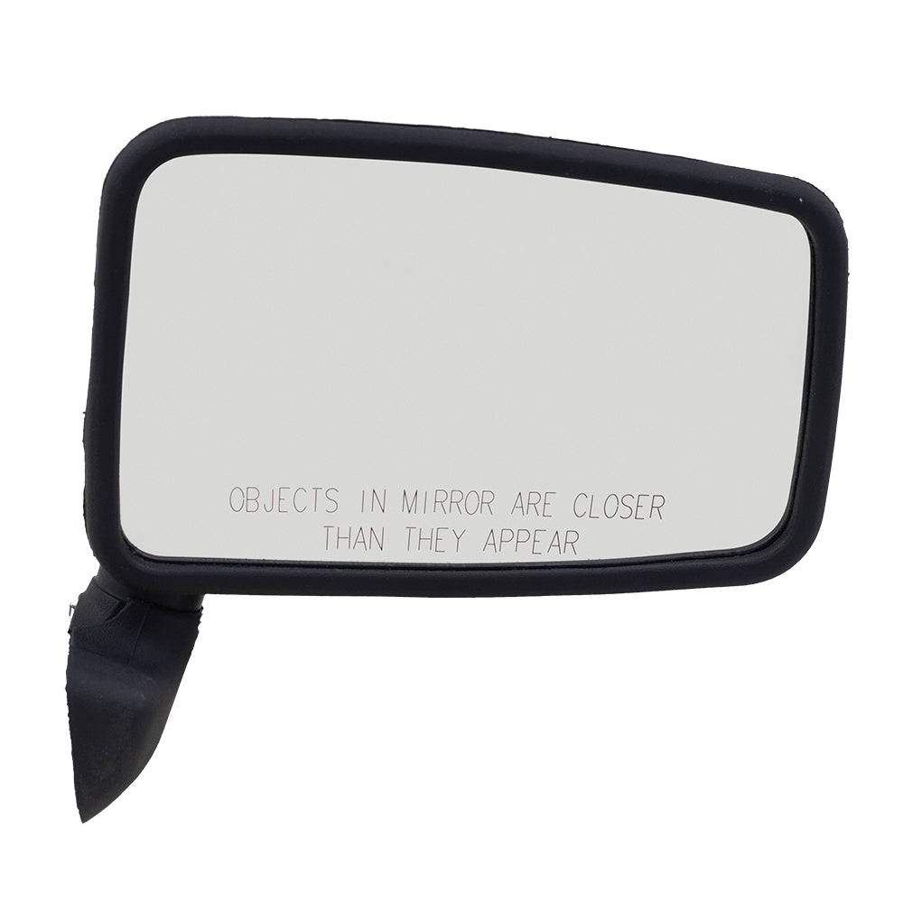 Replacement Passenger Manual Side View Mirror Door Mounted Textured Black Compatible with Cherokee Comanche Wrangler 55027208
