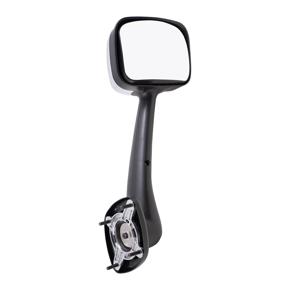 Brock Replacement Driver and Passenger Side Manual Mirrors Paint to Match Black with Chrome Cover Hood Mount Compatible with 2008-2017 Freightliner Cascadia