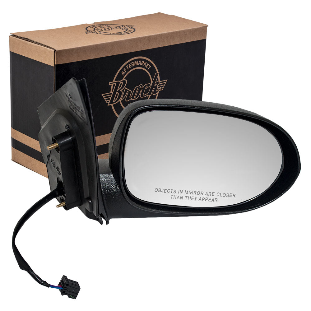 Brock Aftermarket Replacement Passenger Right Power Mirror Textured Black Non-Folding Without Heat