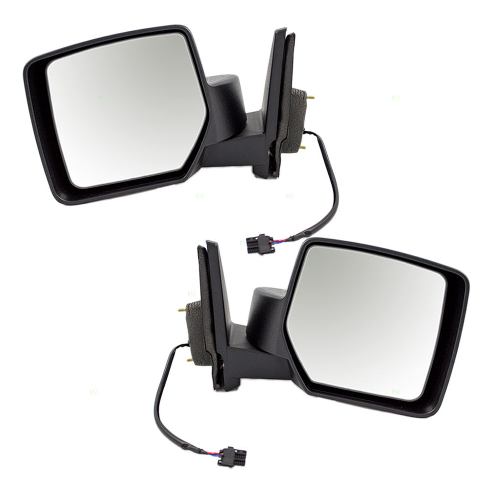 Driver and Passenger Power Side View Mirrors Textured Replacement for 07-17 Jeep Patriot SUV 5155459AG 5155458AG