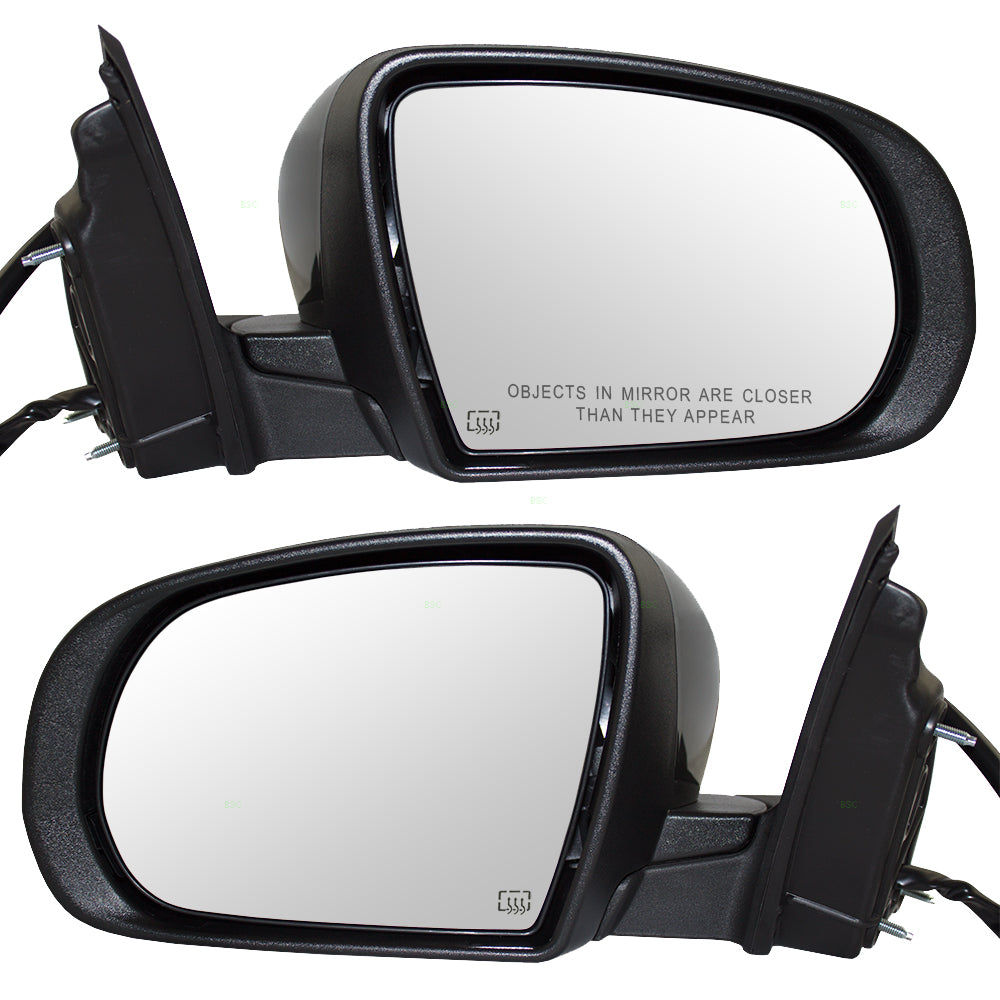Pair Set Power Side View Mirrors Heated Signal Puddle Lamp Replacement for 14-18 Jeep Cherokee CH1320379 CH1321379