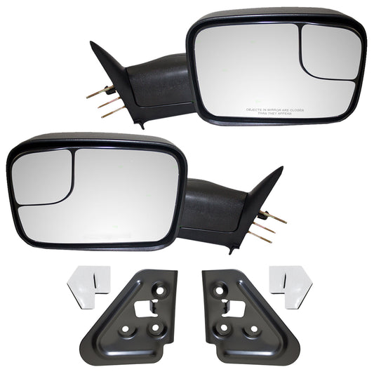 Brock Replacement Manual Towing Mirrors Compatible with 94-02 Pickup Truck