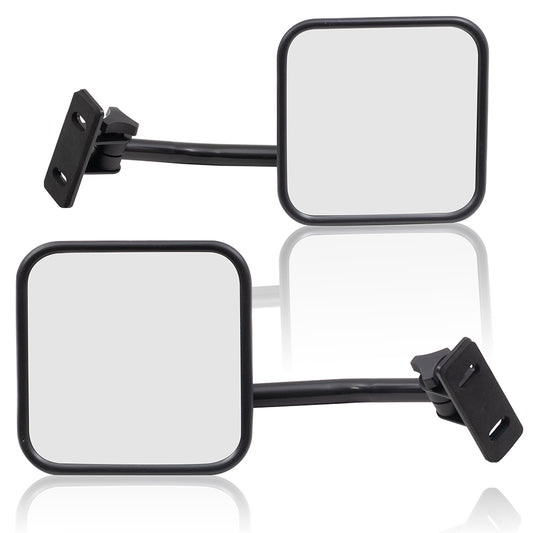 Manual Mirror for 1976-1986 CJ7 1981-1985 Scrambler 1987-2017 Wrangler 2018-2018 Wrangler JK Set