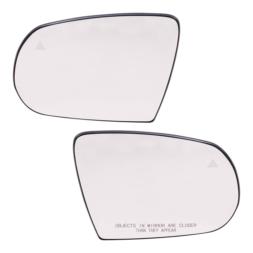 Brock Replacement Driver and Passenger Side Mirror Glass & Base with Heat and Blind Spot Detection without Memory Compatible with 2014-2021 Cherokee