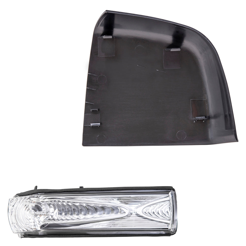 Brock Aftermarket Replacement Passenger Right Door Mirror Cover Textured Black And Turn Signal Light Set Compatible With 2015-2021 RAM Promaster City Base/ST/Tradesman