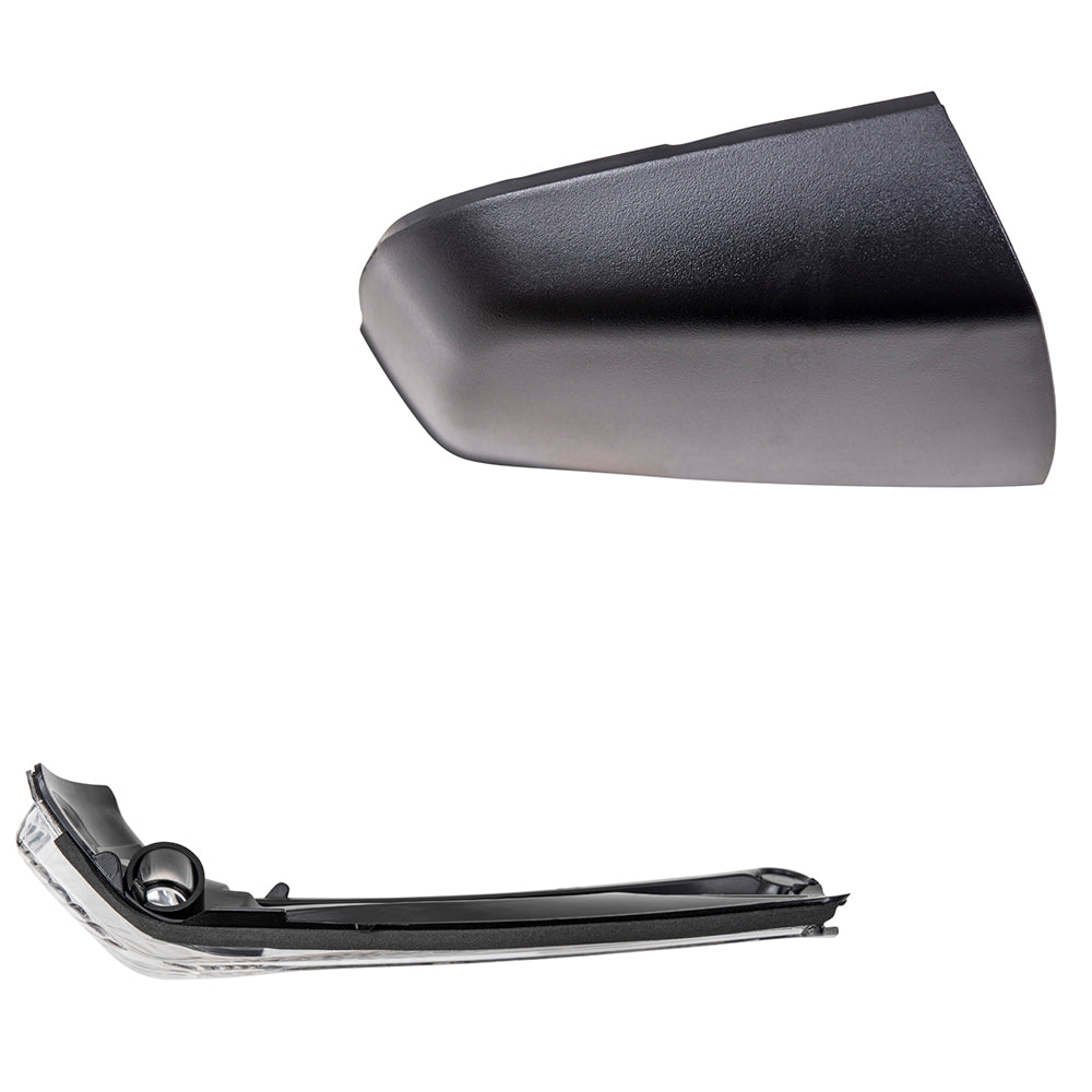 Brock Aftermarket Replacement Passenger Right Door Mirror Cover Textured Black And Turn Signal Light Set Compatible With 2015-2021 RAM Promaster City Base/ST/Tradesman
