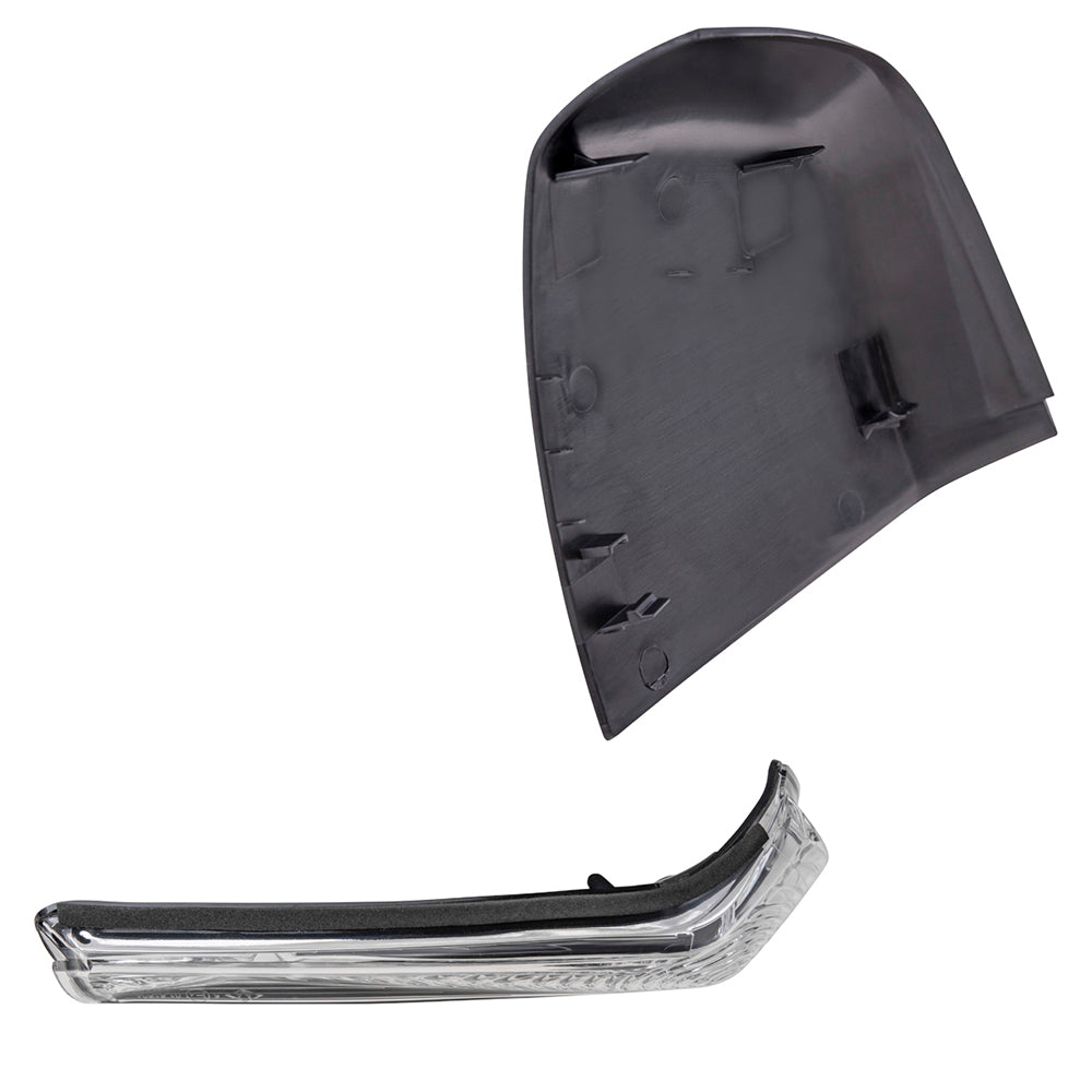 Brock Aftermarket Replacement Passenger Right Door Mirror Cover Textured Black And Turn Signal Light Set Compatible With 2015-2021 RAM Promaster City Base/ST/Tradesman