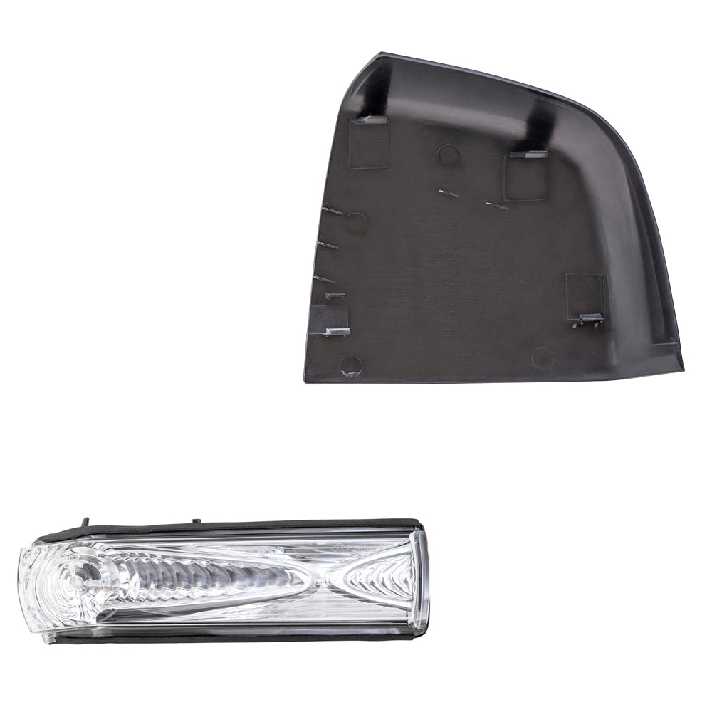 Brock Aftermarket Replacement Passenger Right Door Mirror Cover Paint To Match Gray And Turn Signal Light Set Compatible With 2015-2021 RAM Promaster City SLT/Tradesman SLT