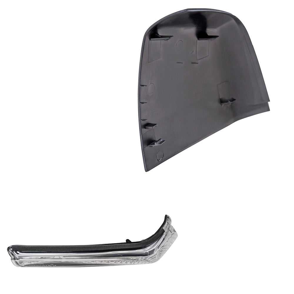 Brock Aftermarket Replacement Passenger Right Door Mirror Cover Paint To Match Gray And Turn Signal Light Set Compatible With 2015-2021 RAM Promaster City SLT/Tradesman SLT
