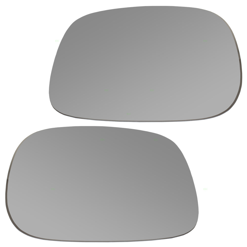 Brock Replacement Pair Set Side View Mirror Glass w/ Adhesive Strips compatible with Pickup Truck 5086217AA 5161008AA